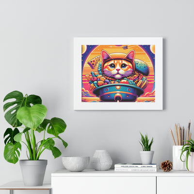 Digital Cat In Fantasy Food Characters V1 Framed Horizontal Poster