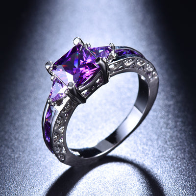 Glamorous Princess Cut Pink Zircon Ring - Sparkling Square Stone Engagement/Wedding Jewelry for Her - Perfect Valentines Day Gift for Feminine Elegance For Women