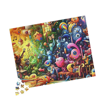 Colorful Whimsical Puzzle - 110, 252, 520, 1014-Piece, Fun Family Activity, Gift Idea, Bright Decor, Unique Home Entertainment