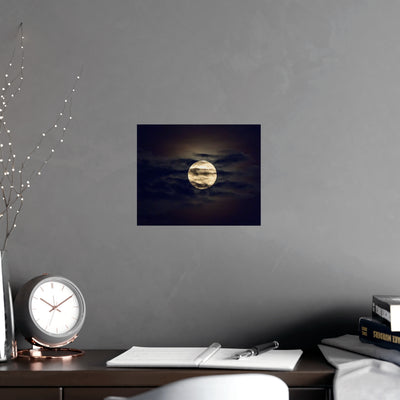Moonlit Matte Poster - Serene Wall Art for Home Decor, Night Sky Print, Bedroom Aesthetic, Gift for Moon Lovers, Unique Decorative Artwork
