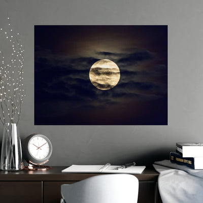 Moonlit Matte Poster - Serene Wall Art for Home Decor, Night Sky Print, Bedroom Aesthetic, Gift for Moon Lovers, Unique Decorative Artwork