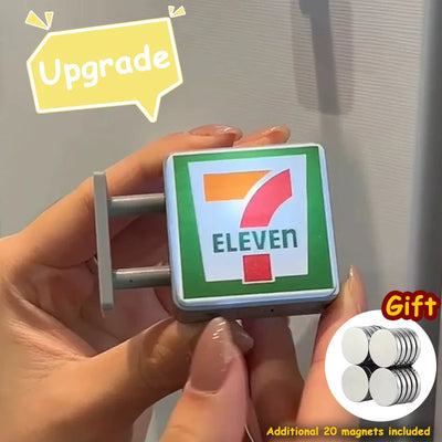 Coffee Shop Magnetic Fridge Stickers Creative Convenience Store Light Signs Home Decorative Ornaments 711 Luminous Light Boxes