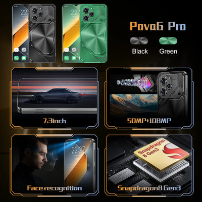 Teléfono inteligente Pova 6 Pro original con pantalla HD de 7.3