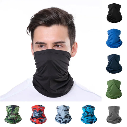 Cycling Face Mask Absorb Sweat Breathable Fishing Training Sport UV Face Scarf Neck Gaiter Summer Face Bandana Ice Silk Men Wome