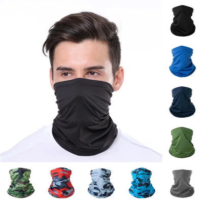 Cycling Face Mask Absorb Sweat Breathable Fishing Training Sport UV Face Scarf Neck Gaiter Summer Face Bandana Ice Silk Men Wome