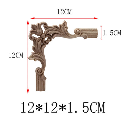 NEW Decoration European Decor Modern Onlay Wood Decal Wood Applique Wood Frame Long Large Leaves Rubber Wood Window Corner Walls