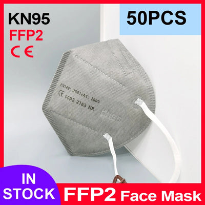 Mascarillas CE FFP2 KN95, antipolvo, antivaho, transpirables, con filtro, de 5 capas