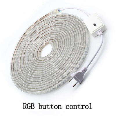 220V LED Strip RGB 5050 Flexible LED Light Outdoor Waterproof LED Strip Light IP67 60leds/m Led Tape With Power plug 5M/10M/15M