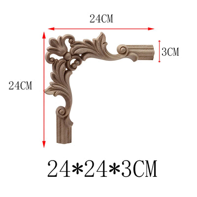 NEW Decoration European Decor Modern Onlay Wood Decal Wood Applique Wood Frame Long Large Leaves Rubber Wood Window Corner Walls