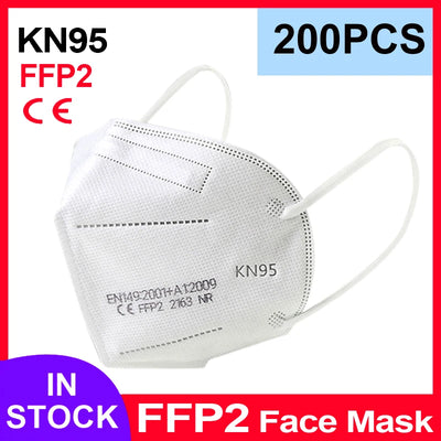 Mascarillas CE FFP2 KN95, antipolvo, antivaho, transpirables, con filtro, de 5 capas