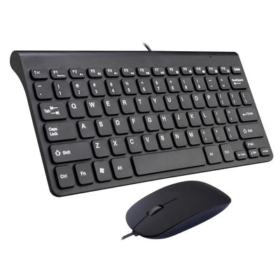 Protable Ultra-thin Mini Wired Keyboard USB Waterproof Home Office mouse Keyboard combo set For PC Desktop Laptop Computer