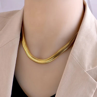XIYANIKE 316L Stainless Steel Thick Snake Bone Necklace For Women Punk Hip Hop 2021 Trend Party Gift Fashion Jewelry collier