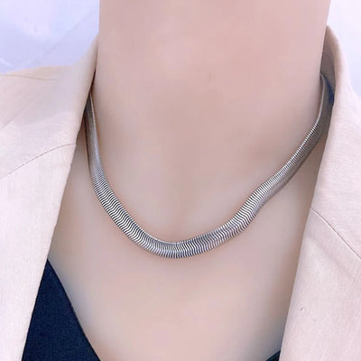 XIYANIKE 316L Stainless Steel Thick Snake Bone Necklace For Women Punk Hip Hop 2021 Trend Party Gift Fashion Jewelry collier