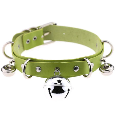 Pink Punk Sexy Handmade Gothic Choker Neck Trend Punk Leather Collar belt Necklace with Bells Club Party Goth Jewelry Wholesale