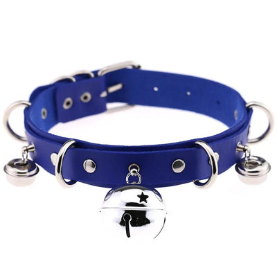 Pink Punk Sexy Handmade Gothic Choker Neck Trend Punk Leather Collar belt Necklace with Bells Club Party Goth Jewelry Wholesale