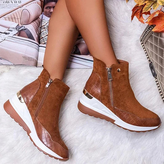 Customizable Winter Women Shoes Fashion Casual Women Shoes Comfortable Zipper Sneakers Waterproof High Top Platform Women Shoes