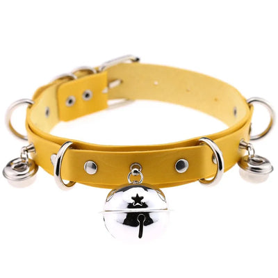 Pink Punk Sexy Handmade Gothic Choker Neck Trend Punk Leather Collar belt Necklace with Bells Club Party Goth Jewelry Wholesale