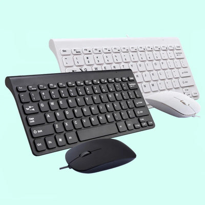 Protable Ultra-thin Mini Wired Keyboard USB Waterproof Home Office mouse Keyboard combo set For PC Desktop Laptop Computer