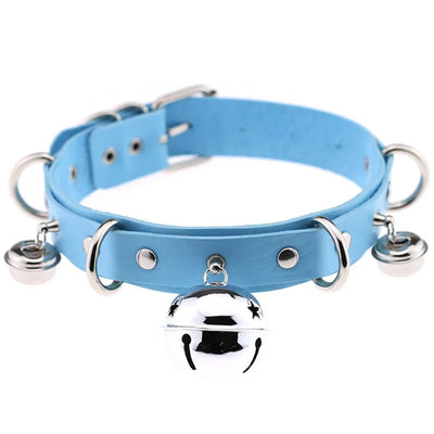 Pink Punk Sexy Handmade Gothic Choker Neck Trend Punk Leather Collar belt Necklace with Bells Club Party Goth Jewelry Wholesale