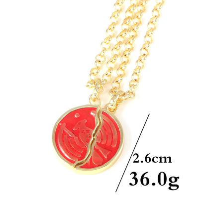Anime Kamen Rider OOO Necklace Ankh's Broken Taka Core Medal Pendant Necklaces for Women Men Jewelry Gift