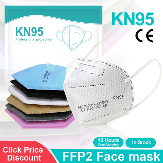 Mascarillas CE FFP2 KN95 Staubdichte Antibeschlagmaske Atmungsaktive Gesichtsmasken Filtrations-Mundmasken 5-lagige Mundschutz-Abdeckungsmaske
