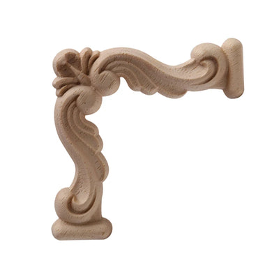 NEW Decoration European Decor Modern Onlay Wood Decal Wood Applique Wood Frame Long Large Leaves Rubber Wood Window Corner Walls