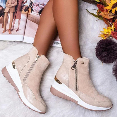 Customizable Winter Women Shoes Fashion Casual Women Shoes Comfortable Zipper Sneakers Waterproof High Top Platform Women Shoes