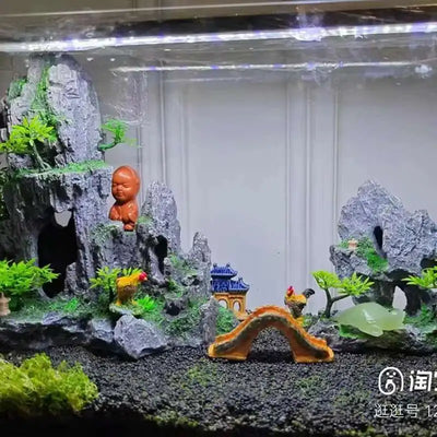 Large fish tank decoration resin aquarium decoration rockery landscape accessories fish tank aquarium decoration background