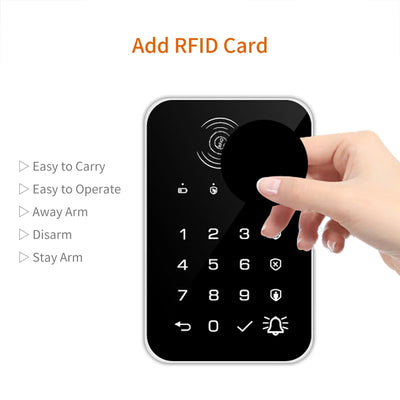 Wireless 433MHz Keyboard Touch Keyboard RFID Card Rechargeable For Remotely Arm / Disarm Home Burglar Security Alarm System