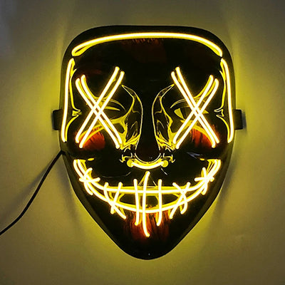 Led Mask Halloween Party Masque Masquerade Masks Neon Light Mask Mascara Horror Maska Glowing Purge Mask Glow In The Dark