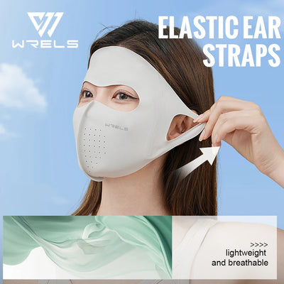 WRELS Ice Silk Sunscreen Mask Breathable UV Protection Mask Lightweight Cycling Face Mask Anti-UV 400 Facemask For Men Women