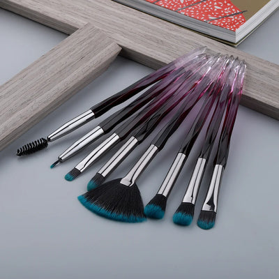5-10 purple makeup brush quality synthetic foundation, loose powder contouring concealer eyeshadow, professional makeup tool