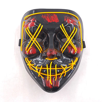 Led Mask Halloween Party Masque Masquerade Masks Neon Light Mask Mascara Horror Maska Glowing Purge Mask Glow In The Dark