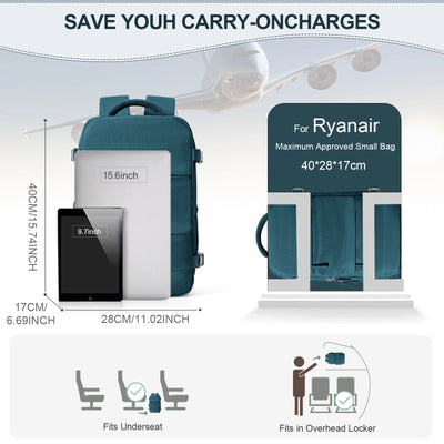 Women Men Hand Luggage Backpack Business Laptop Bag College Travel Backpack Waterproof Carry on Cabin Backpack School Backpack