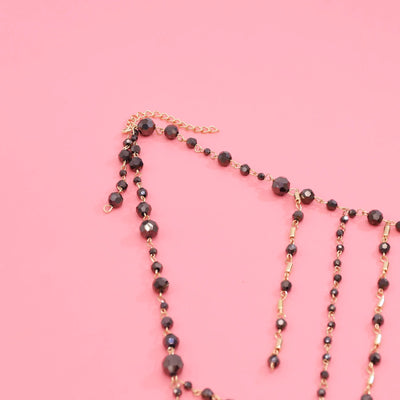 European and American Fashion Simple Collarbone Necklace For Women Multi Layer Chain Trendy Long Tassel Choker Jewelry Accessory
