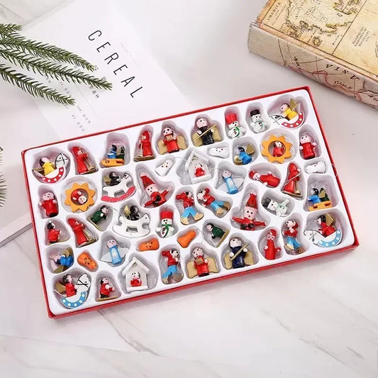Creative Christmas Tree Decoration Wooden Small Pendant Small Ornaments Boxed Window Props Ornaments Christmas Decorations