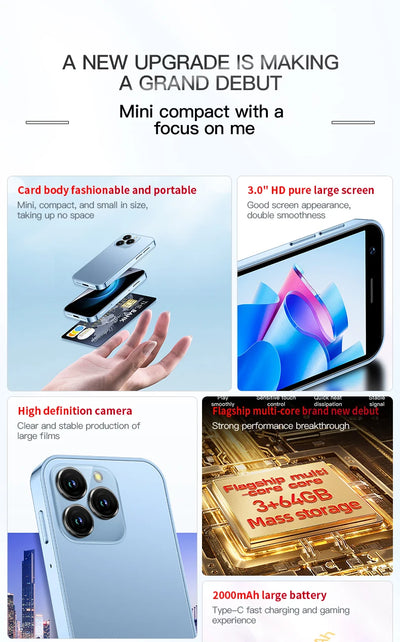The smart phone in your pocket! SOYES XS16 3-inch Android 8.1 Mini Phone 4G Network Dual SIM Card 3+64G Memory with Play Store