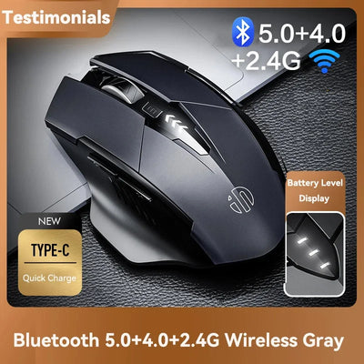 INPHIC F1 2.4G Wireless Mouse 500mAh Ergonomic Rechargeable Power Display Office Home Silent Laptop Desktop Computer Universal