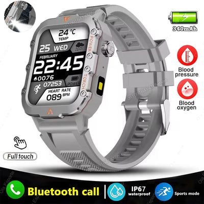 New For Huawei Xiaomi Military GPS Smart Watch Men Flashlight Compass Waterproof Outdoor Sport Tracker Bluetooth Call Smartwatch