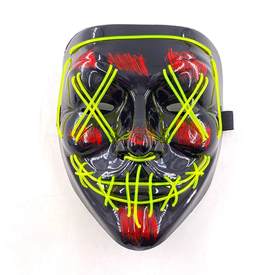 Led Mask Halloween Party Masque Masquerade Masks Neon Light Mask Mascara Horror Maska Glowing Purge Mask Glow In The Dark