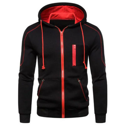 Mens Hooded Jacket Casual Motorcycle Jacket Outdoor Zip Warm Jacket
