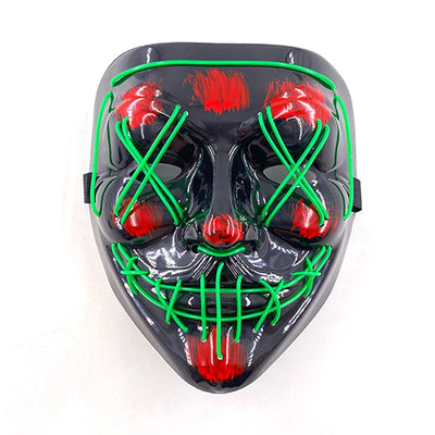 Led Mask Halloween Party Masque Masquerade Masks Neon Light Mask Mascara Horror Maska Glowing Purge Mask Glow In The Dark
