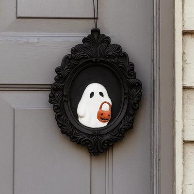 Resin Halloween Gothic Statue Halloween Themed Wall Mounted Ghost Wall Hanging Ornament Handcrafted Model