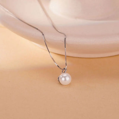 Jkeli S925 Sterling Silver Pearl Necklace Elegantly Simple Lockbone Chain Versatile Minimalist Jewelry Accessory