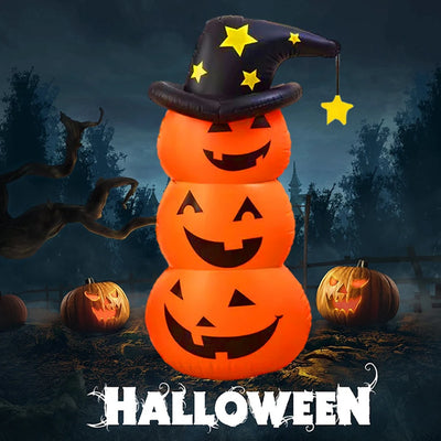 Halloween Inflatable Pumpkin Scary Ghost Model Windproof Stacked Inflatable Pumpkins Horror Festival Theme  Courtyard Haunted Ho