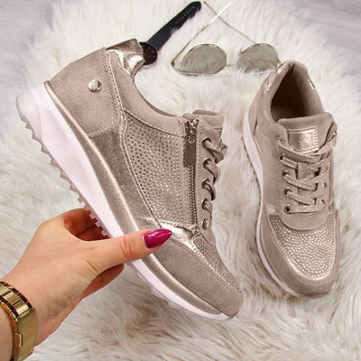 Customizable 2024 New UZZDSS Women Shoes Sneakers Zipper Platform Trainers Women Shoes Casual Lace-Up Womens Sneakers