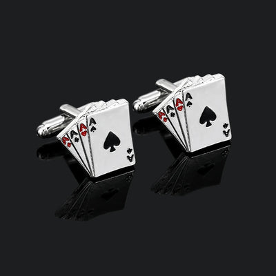 Personality Poker AAAA Cufflinks&Tie Clip Set For Men Suit Tuxedo Blouse Jewelry Accessories