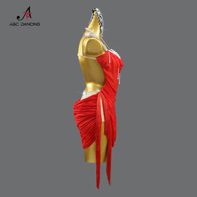 Dress For Dance Girl Costume Women Latin American Clothes Ball Sexy Skirt Line Suit Evening Practice Wear Stage Samba Customized