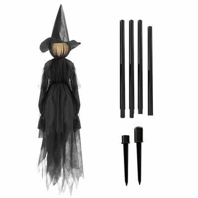 1.5M Halloween Light-up Witches Voice Control Screaming Witches Scary Decoration Sound Activated Witches Holding Hands for Home