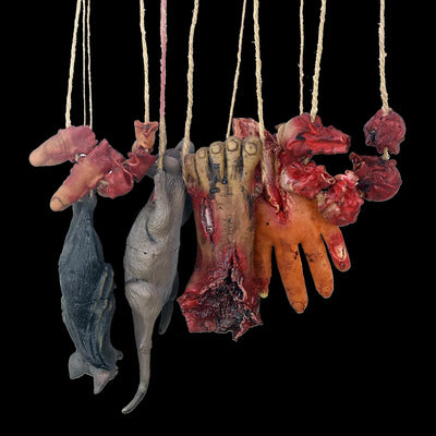Horror Halloween Ornament Hanging Pendant Scary Bloody Mouse Bat Finger Hanging Props Haunted House Halloween Party Scary Props